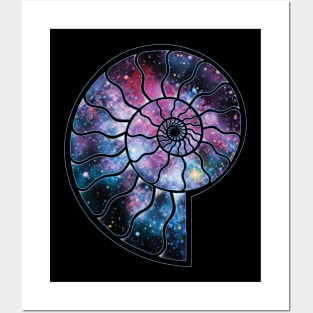Ammonite & Space I Posters and Art